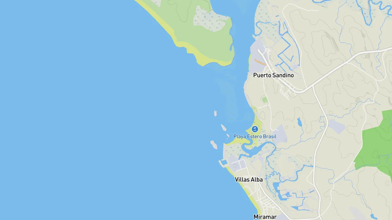 Kaart met Puerto Sandino