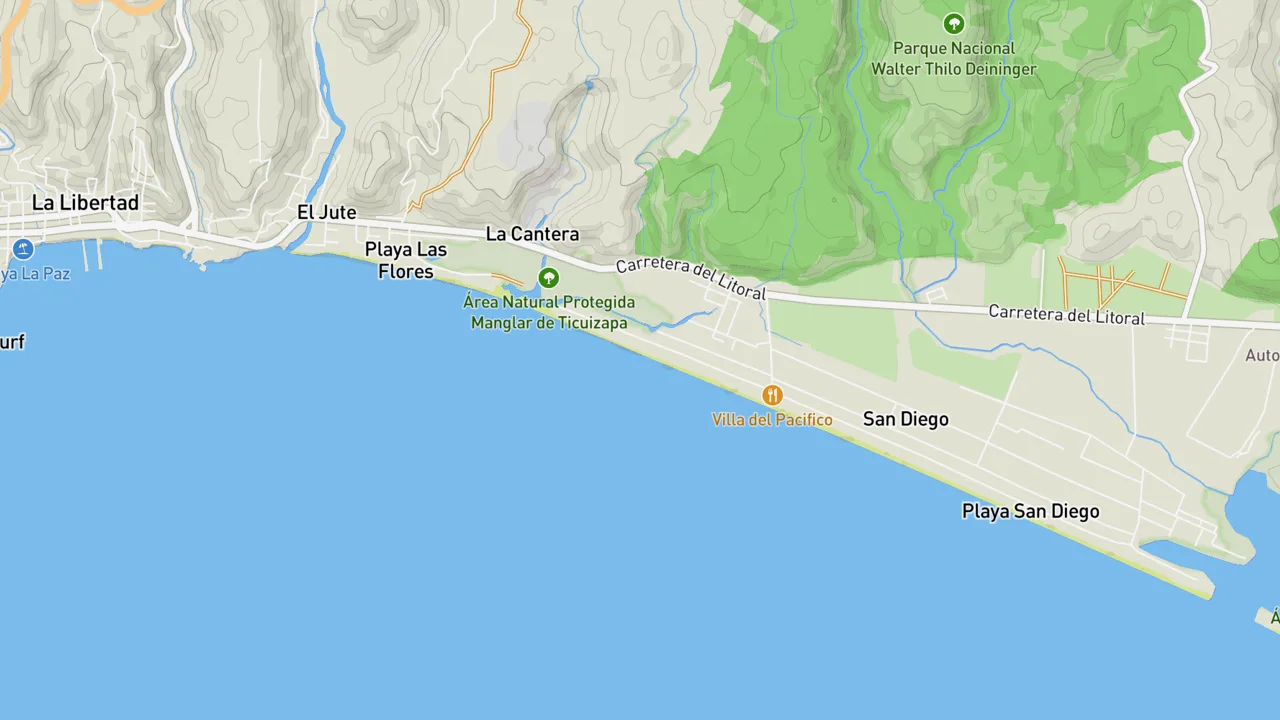 Kaart met Playa San Diego