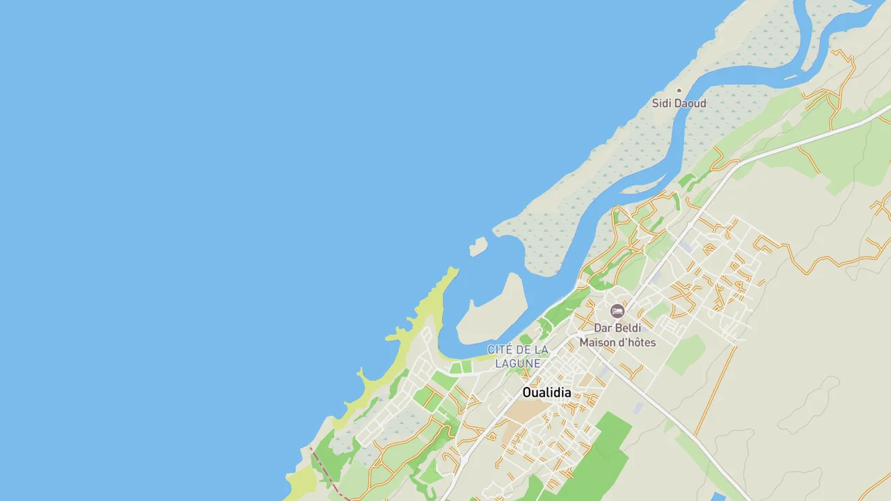 Map showing Oualidia