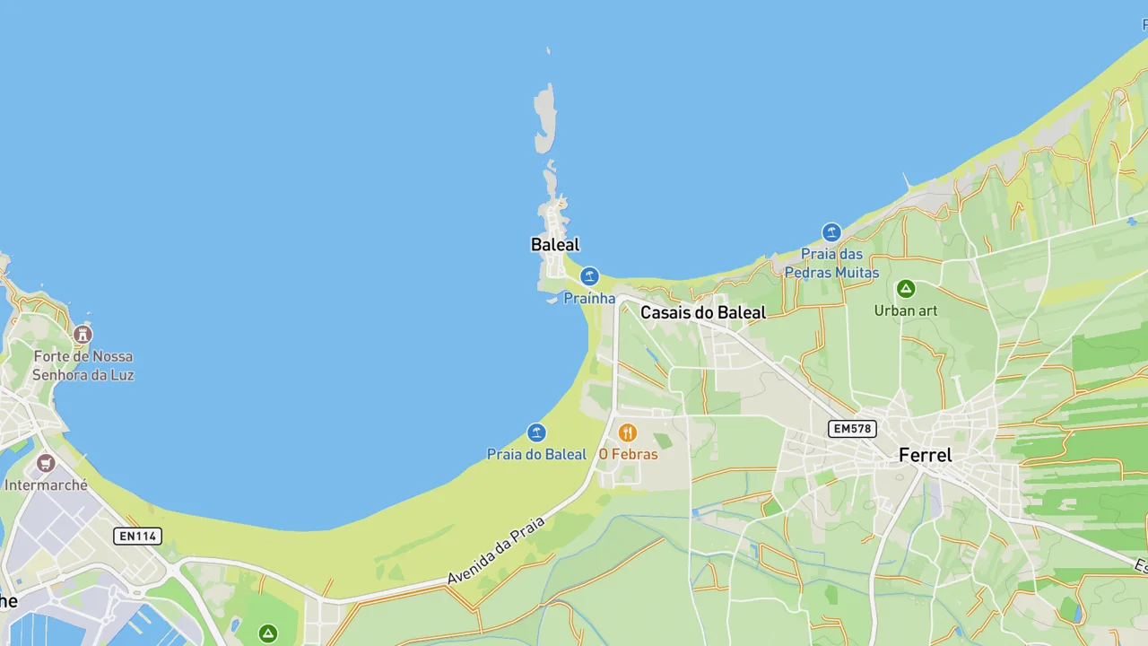 Map showing Cantinho da Baia