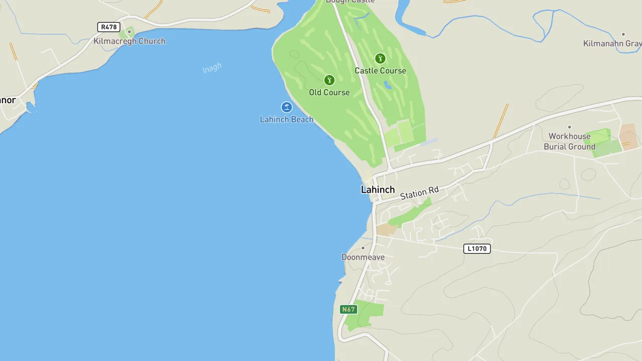 Kaart met Lahinch - Beach