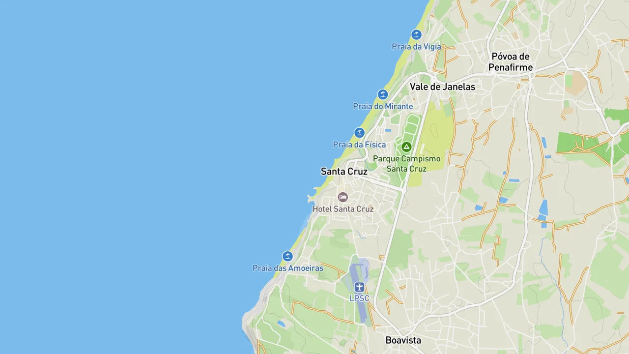 Map showing Santa Cruz