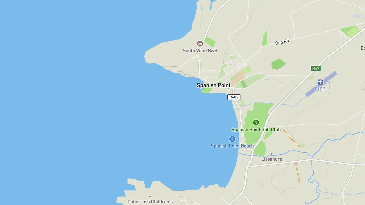 Map showing Spanish Point - Inside Point
