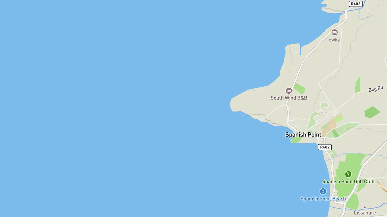 Map showing Spanish Point - Outside Point