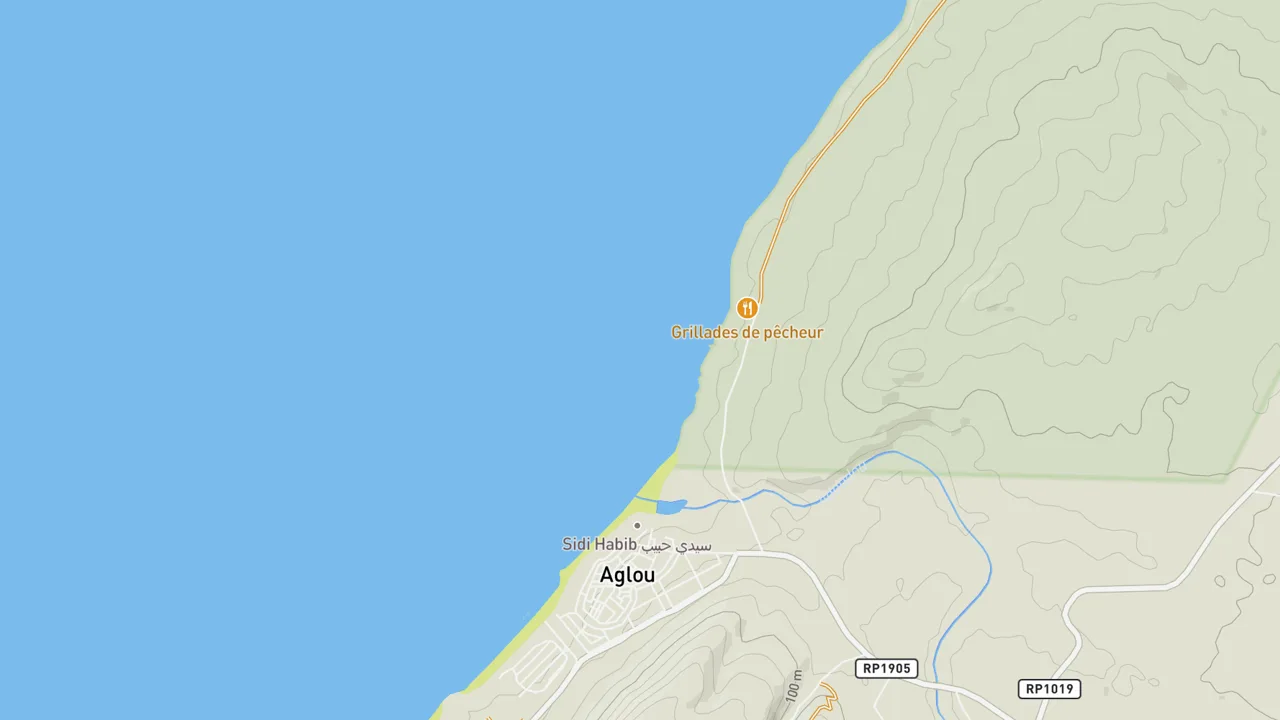 Kaart met Sidi Moussa d’Aglou
