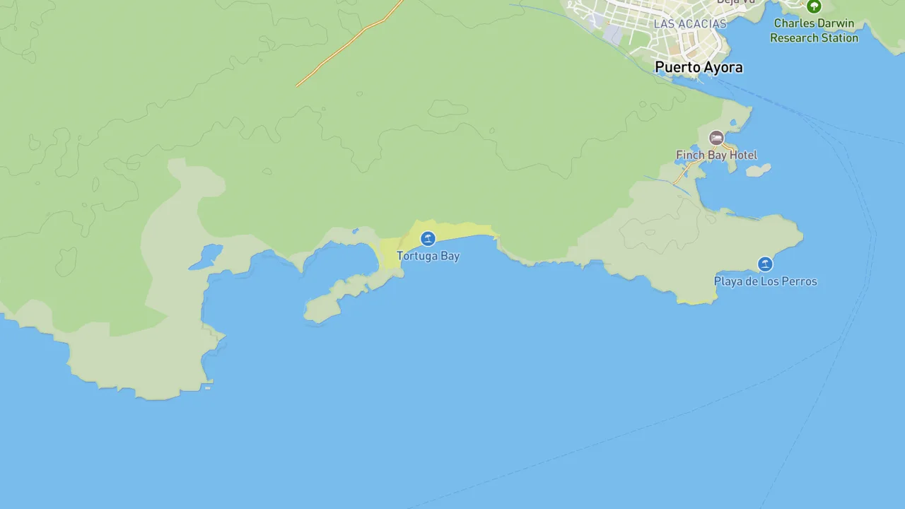 Map showing Bahia Tortuga