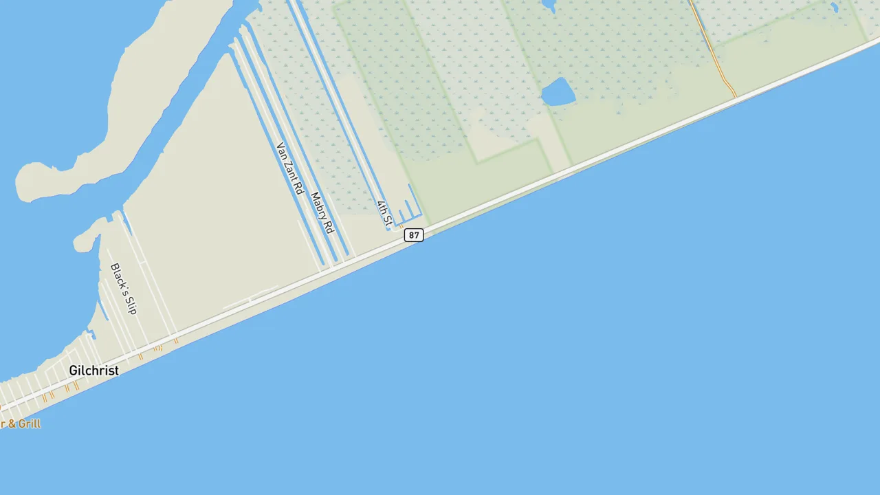 Map showing Meacom's Pier