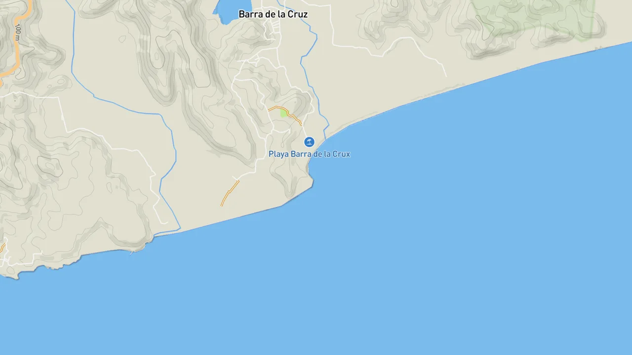 Map showing Barra de la Cruz