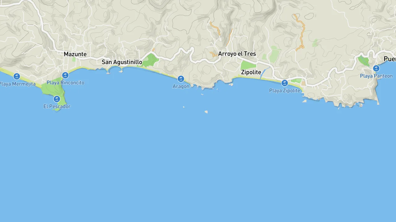 Map showing Zipolite
