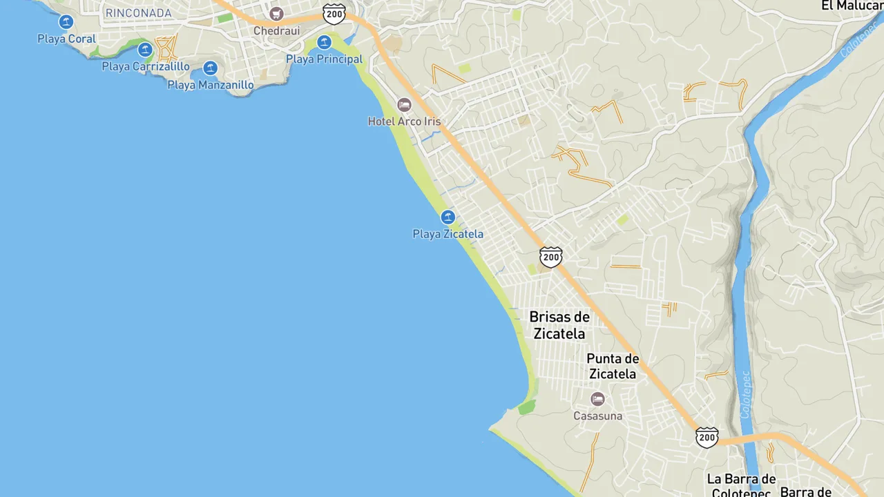 Map showing Puerto Escondido