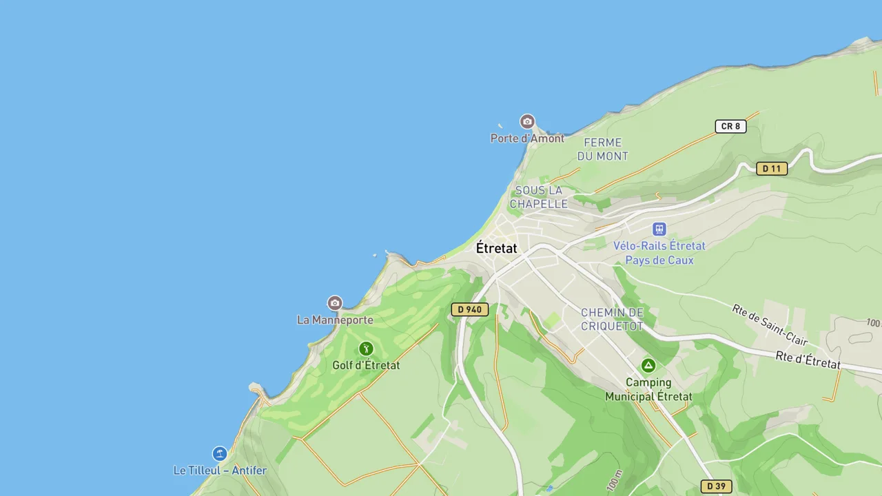Map showing Etretat