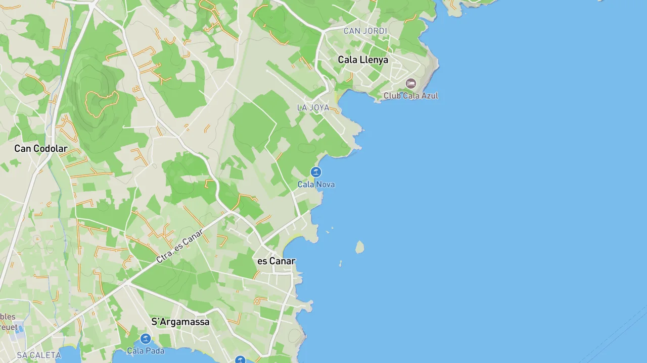 Map showing Cala Nova - Ibiza