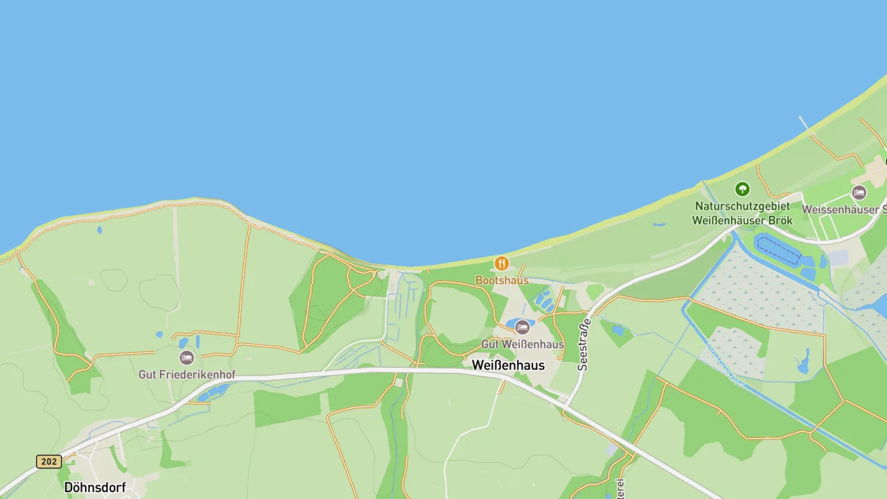Map showing Weißenhäuser Strand