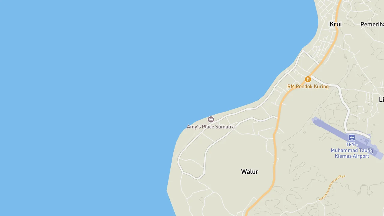 Kaart met Ujung Walur