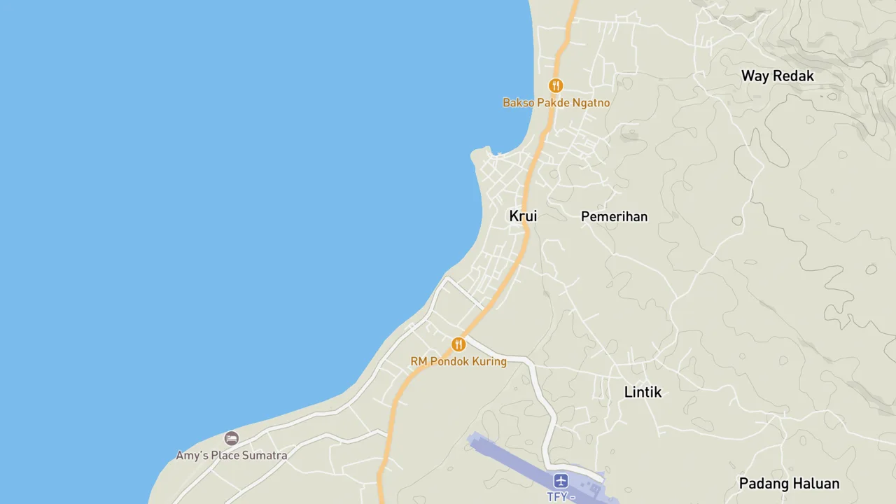 Map showing Krui Left