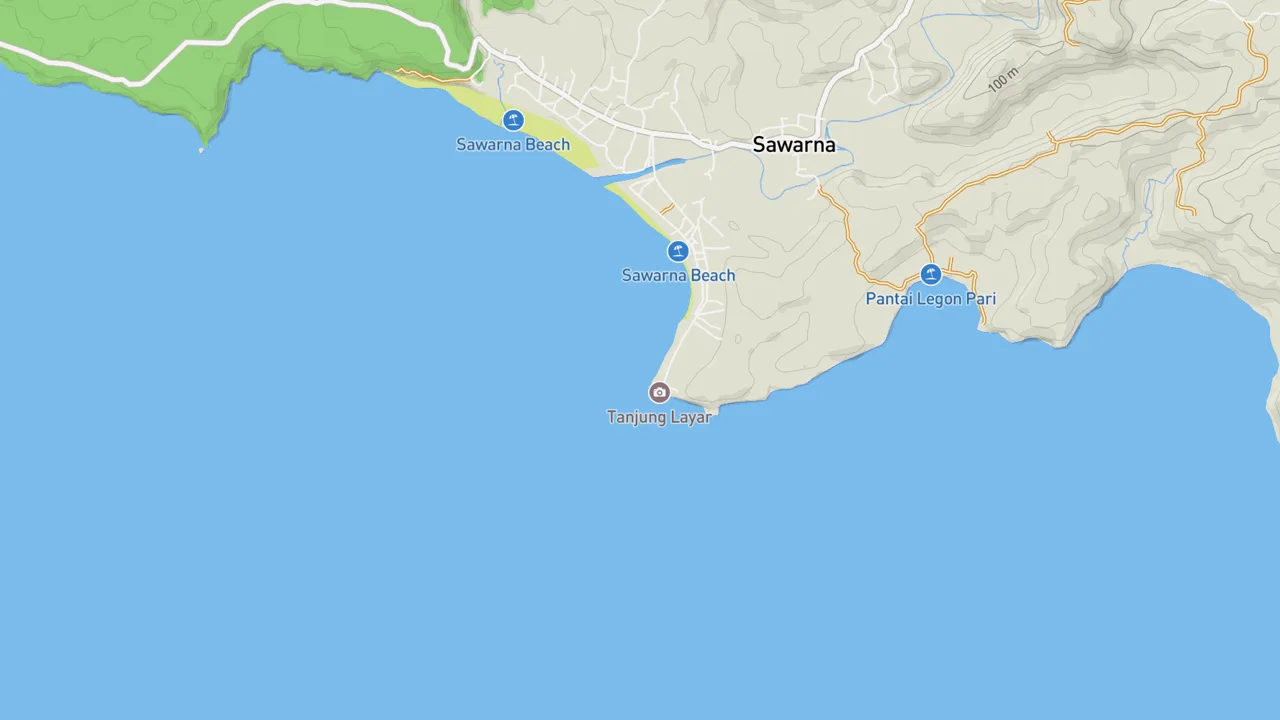 Map showing Sawarna/Ciantir