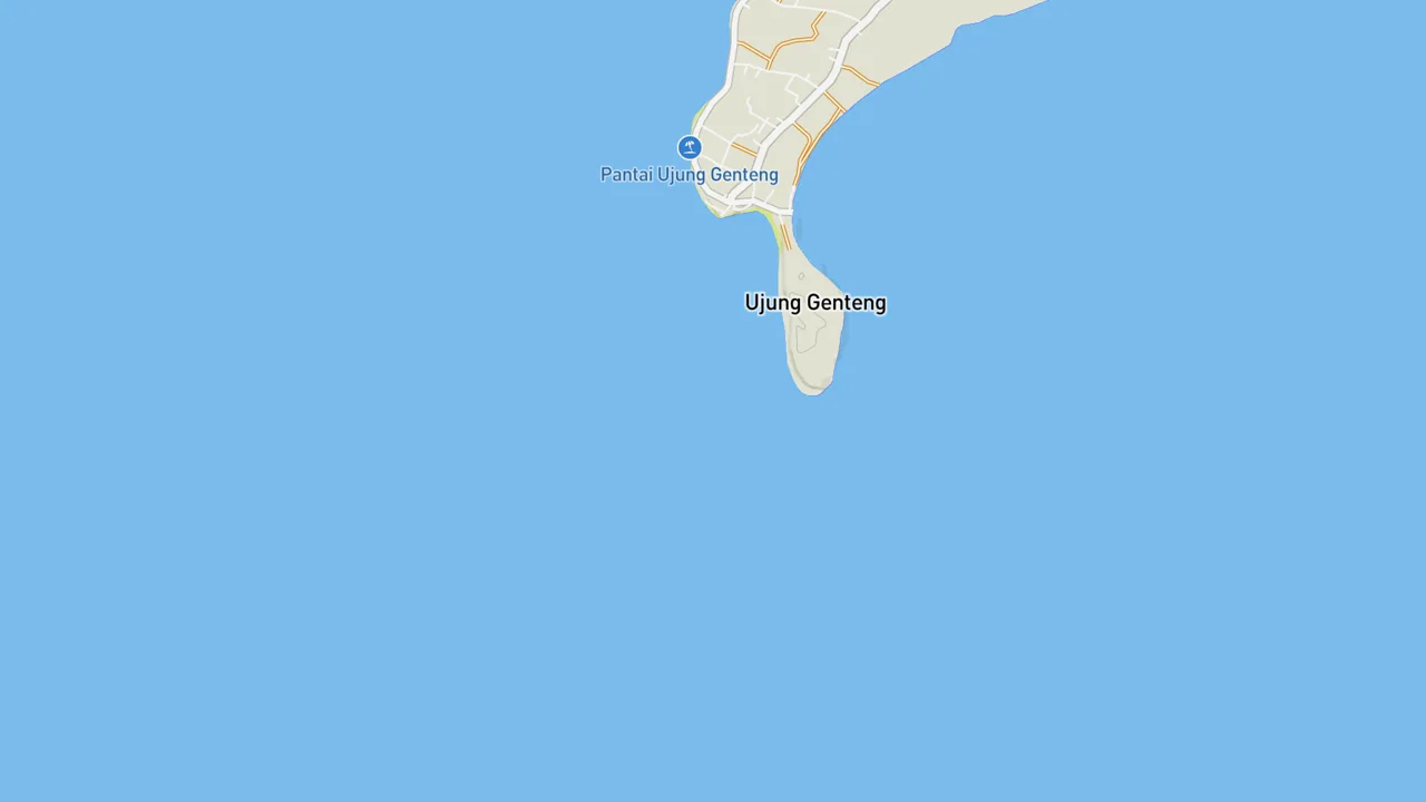 Map showing Ujung Genteng Harbour
