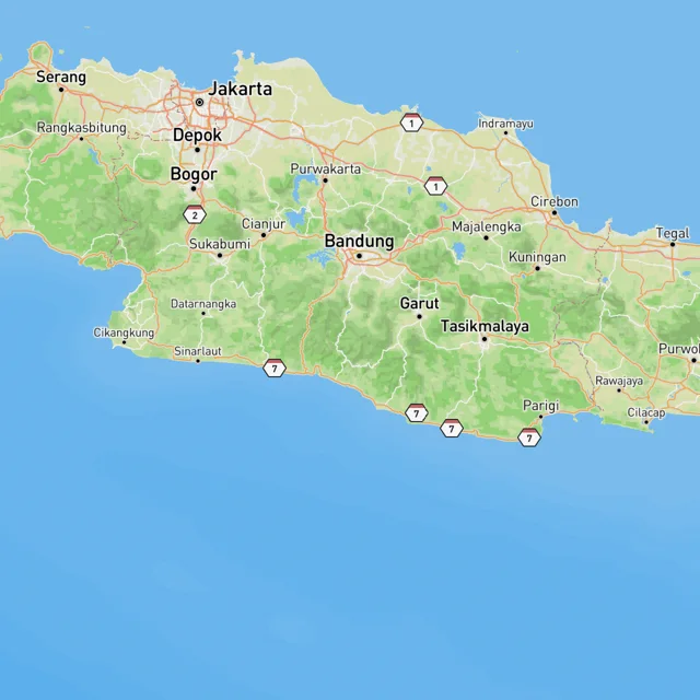 Map of the surf spots on this page