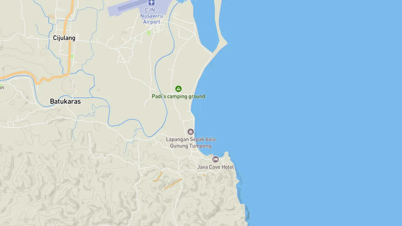 Map showing Batu Karas Reef
