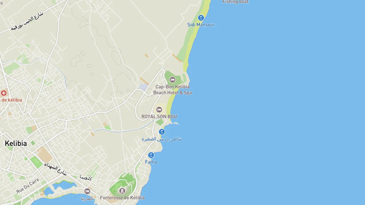 Map showing El Mansourah