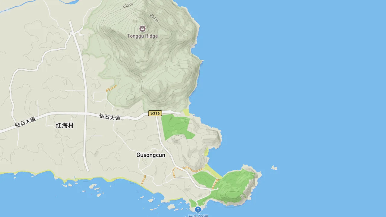 Map showing Buddha Beach