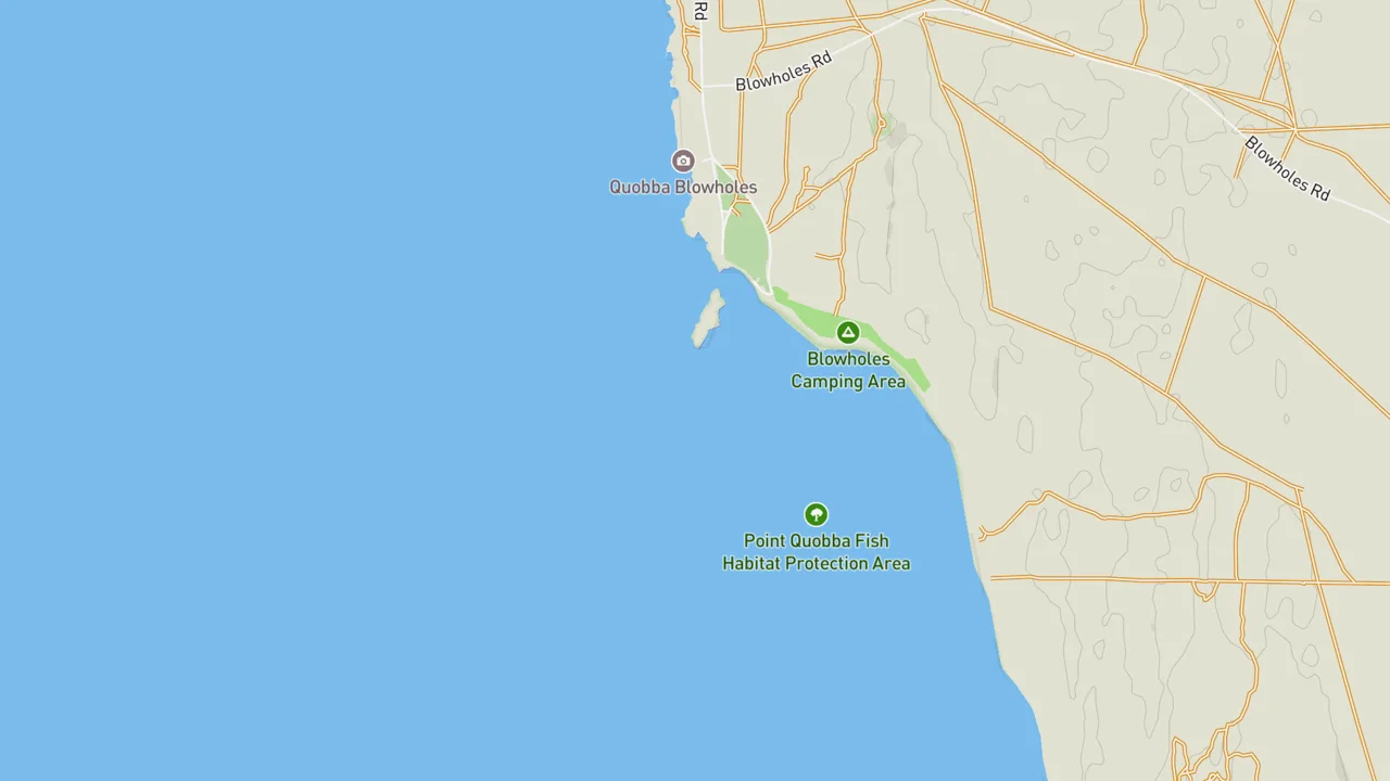 Map showing Blow Holes
