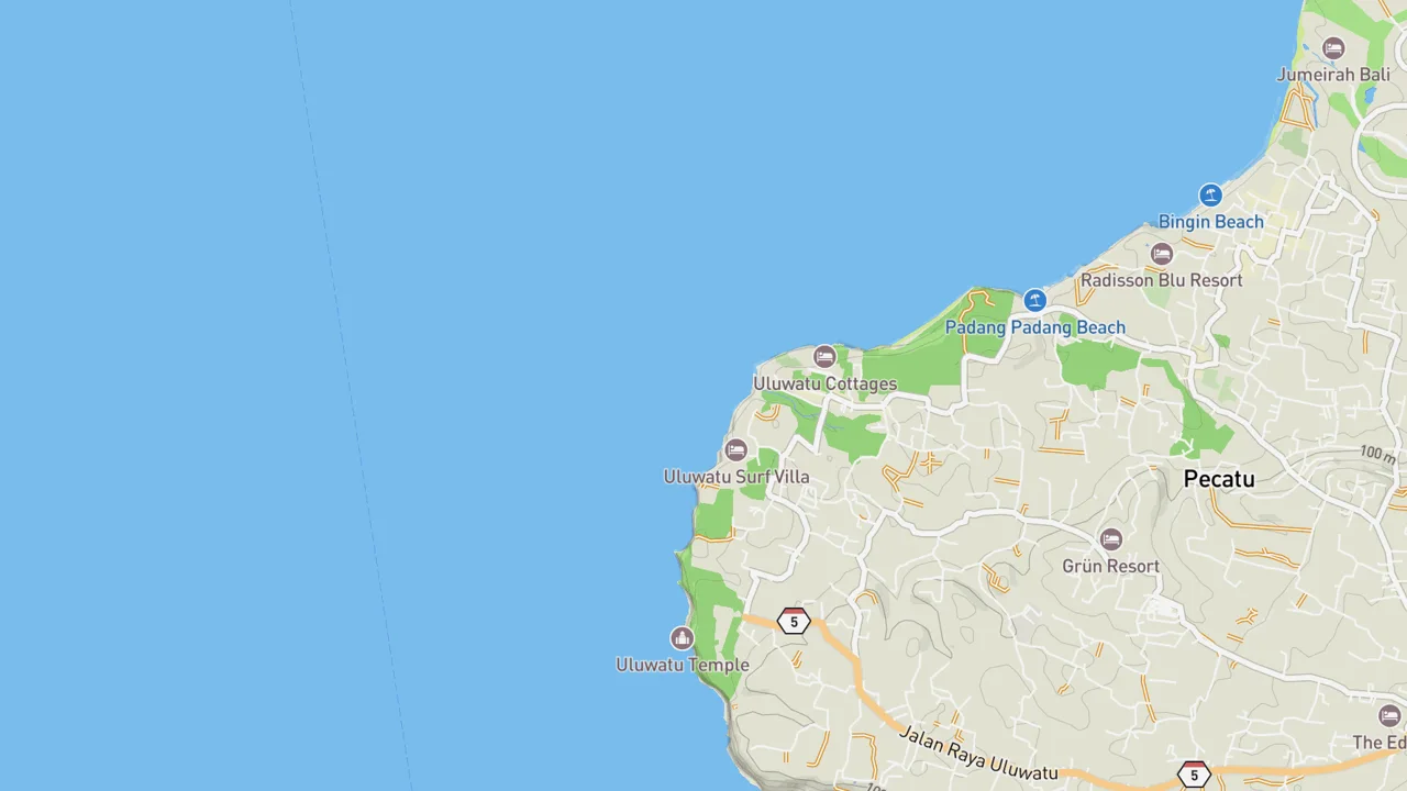 Kaart met Uluwatu