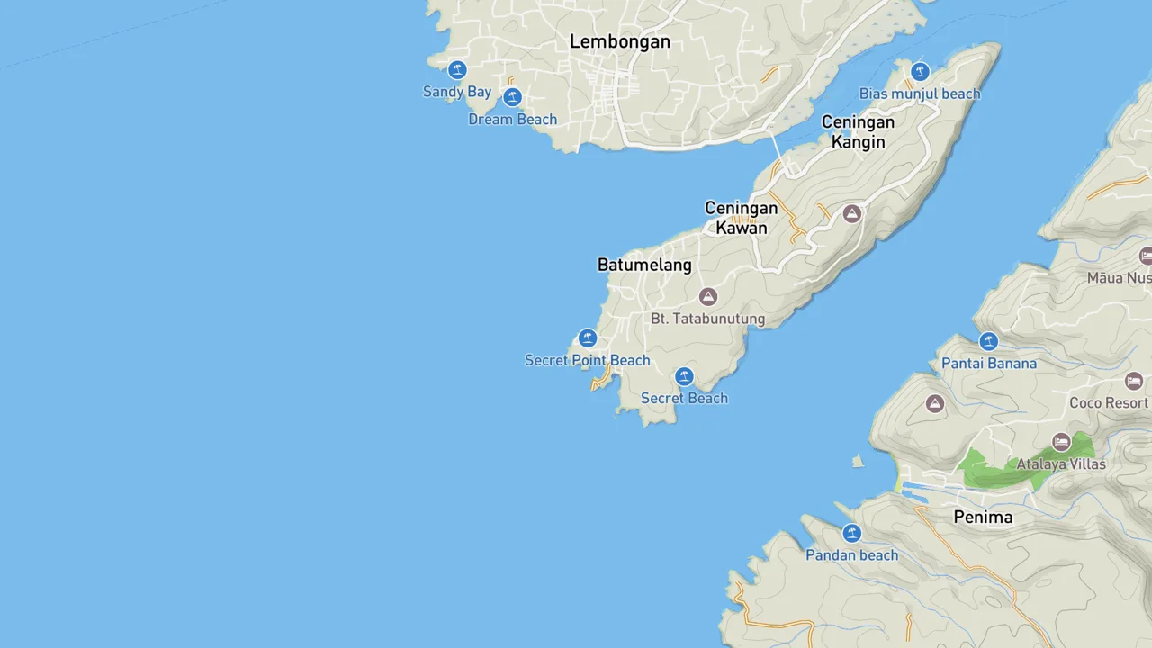 Map showing Ceningan