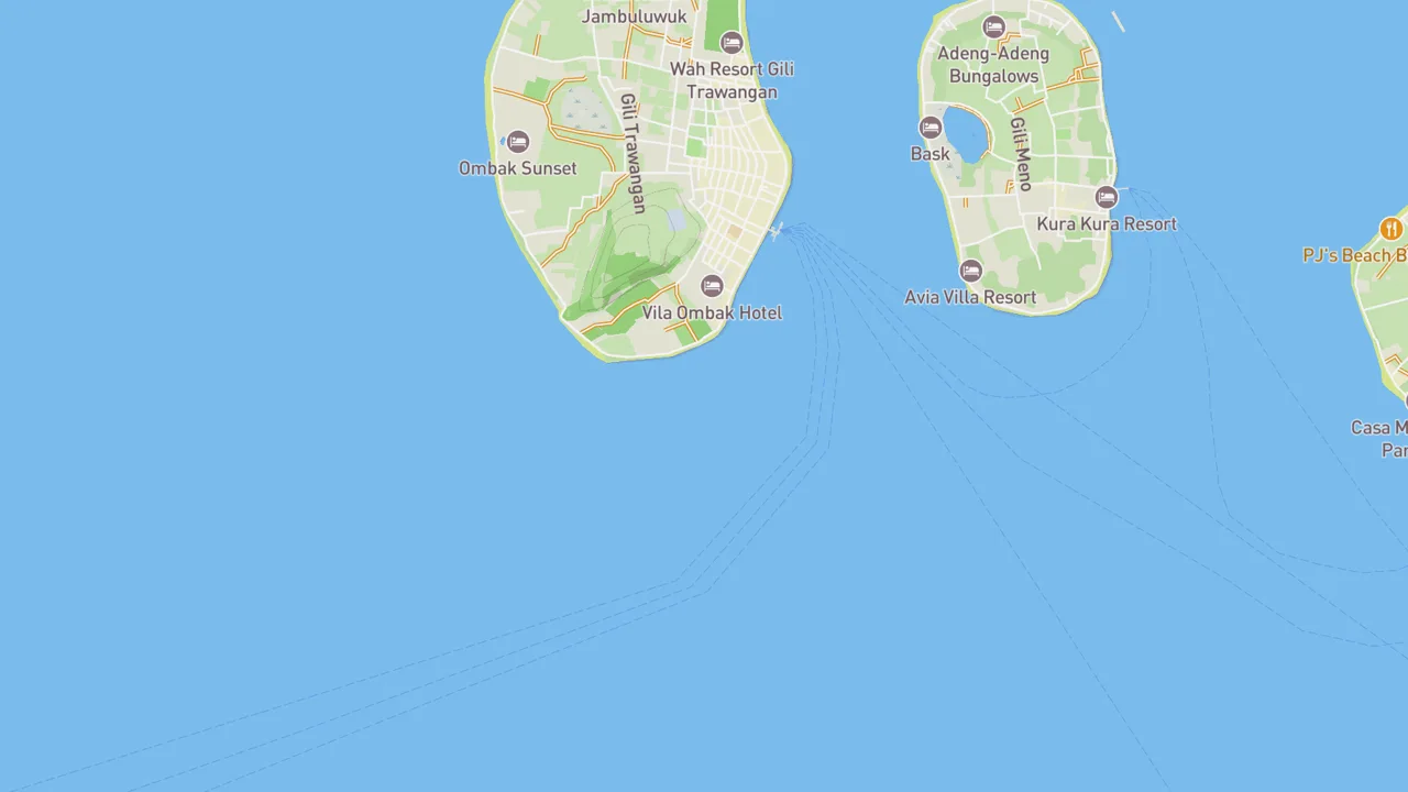 Map showing Gili Trawangan