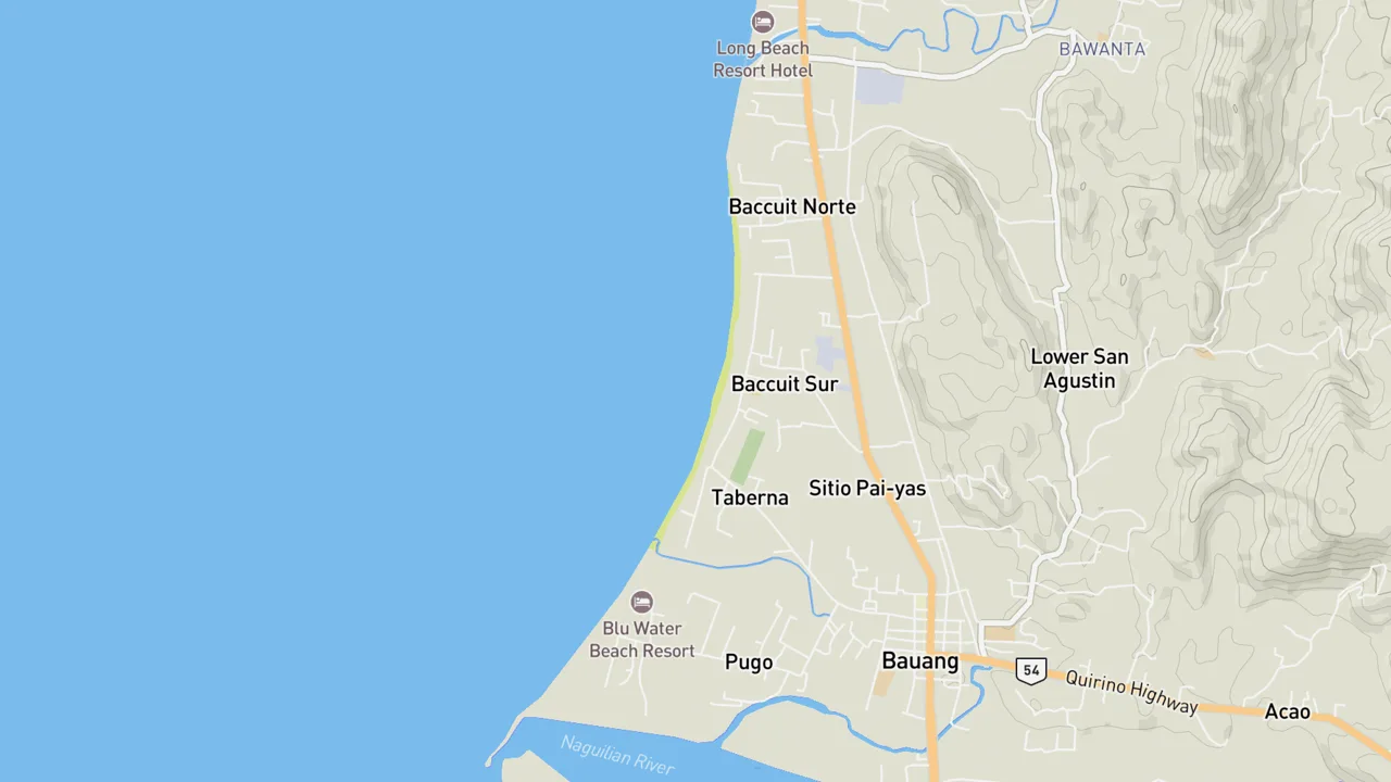 Map showing Bauang