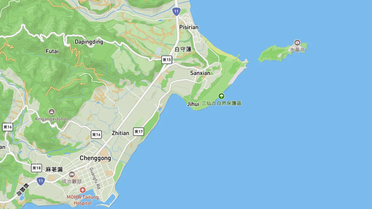 Map showing Cheng Gong