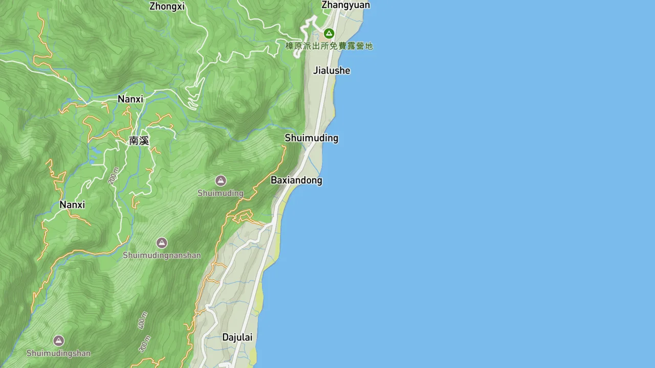 Map showing Bashien Dong