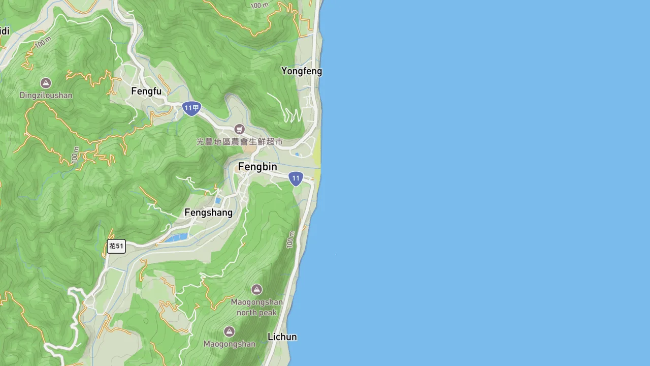Map showing Fongbin