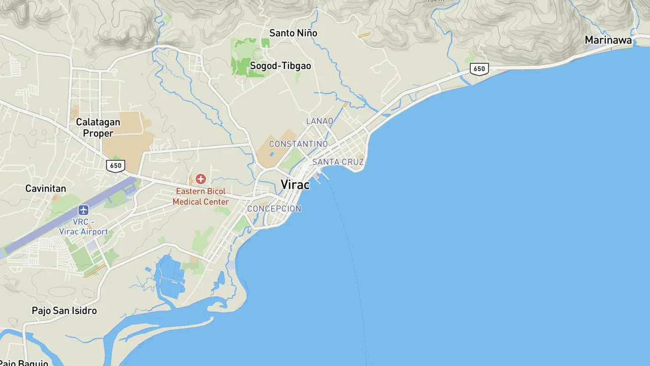 Map showing Virac Harbour