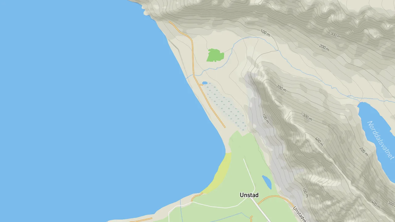 Map showing Unstad Right