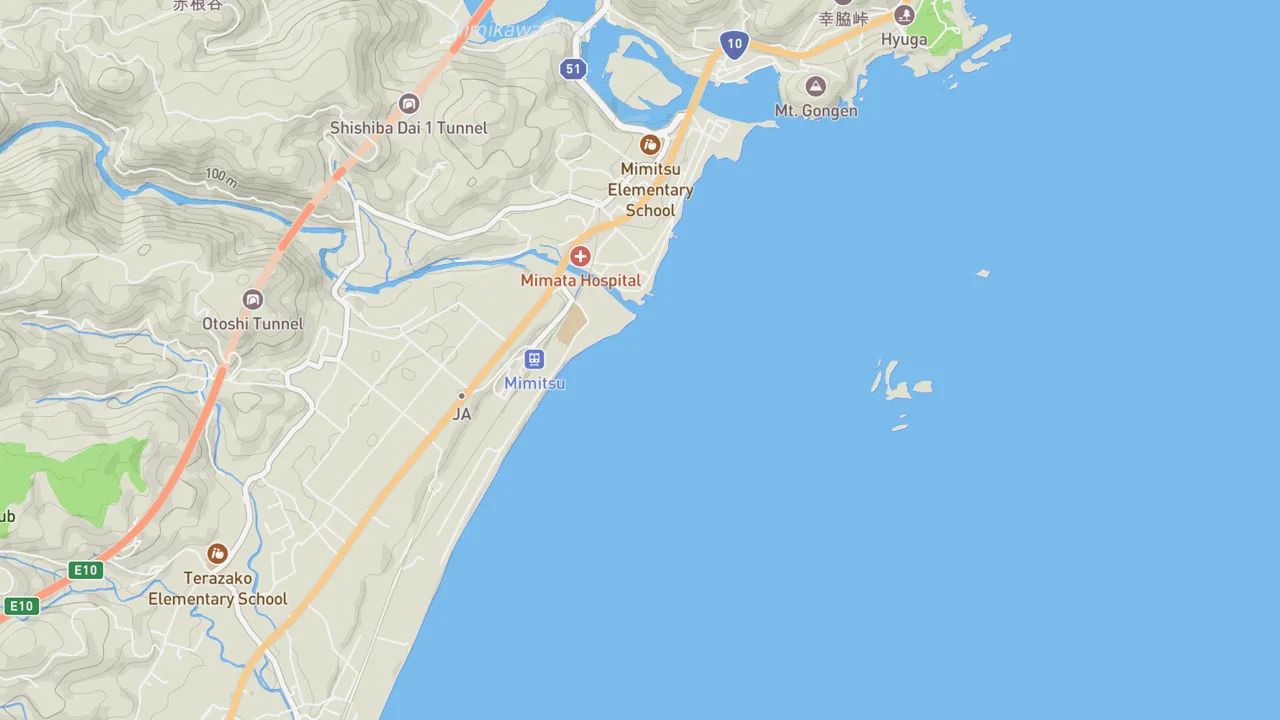 Map showing Ishinamigawa