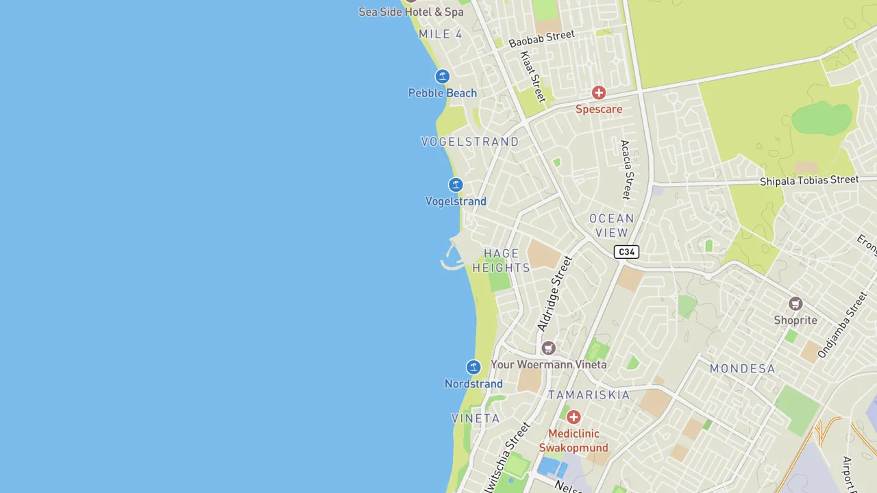 Map showing Vineta Point