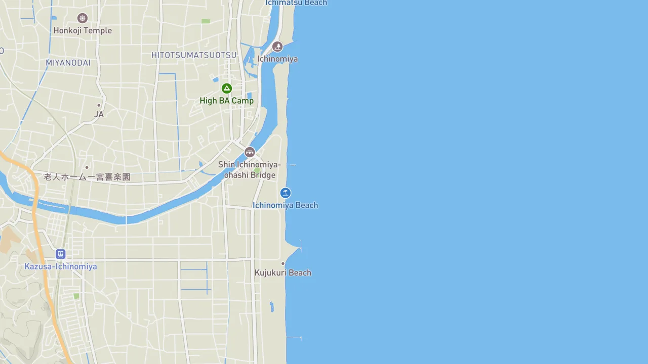 Map showing Ichinomiya