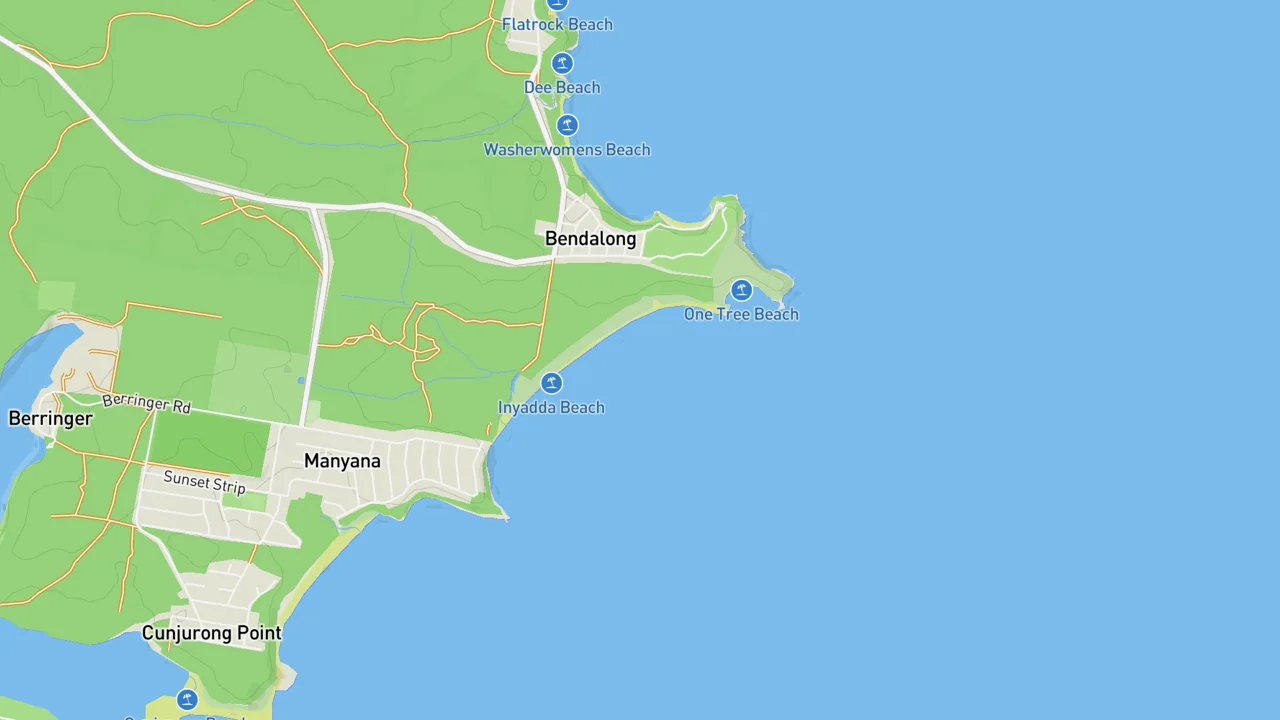 Map showing Bendalong Beach
