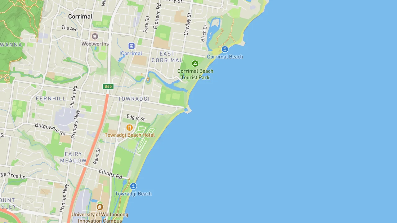 Map showing Towradgi