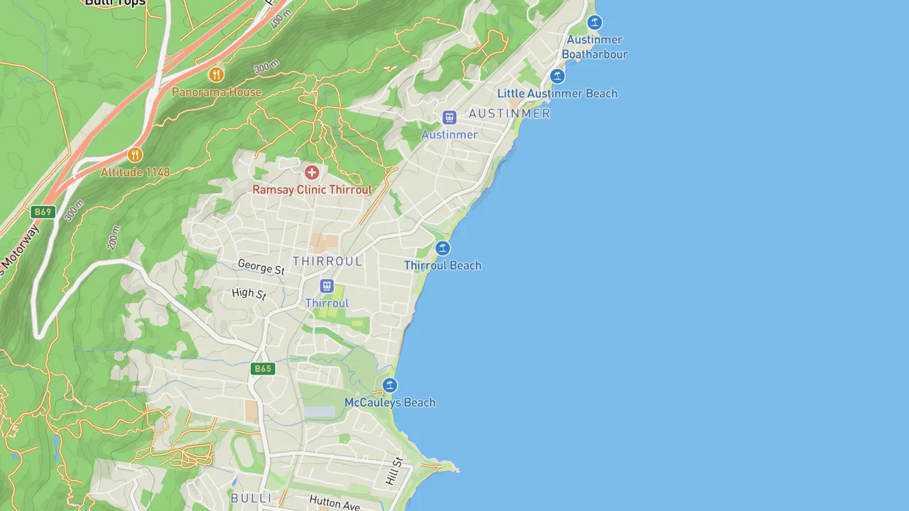 Map showing Thirroul