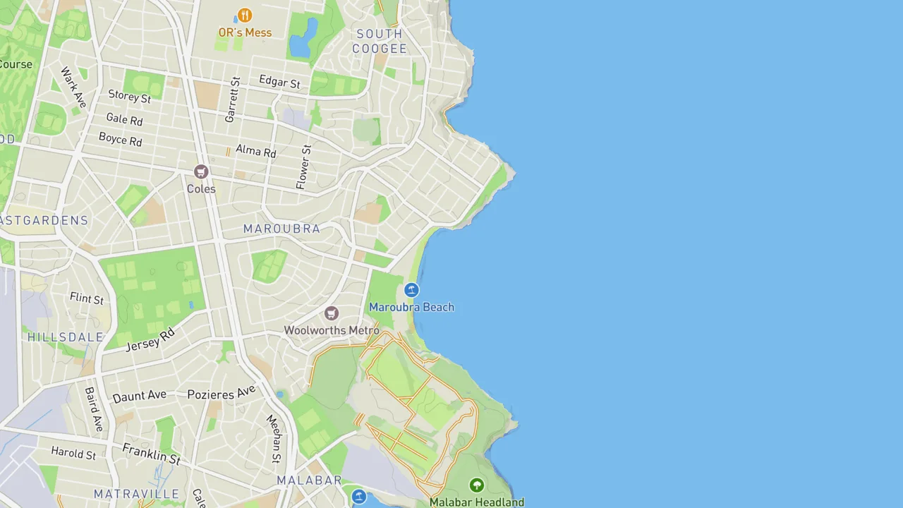 Map showing Maroubra