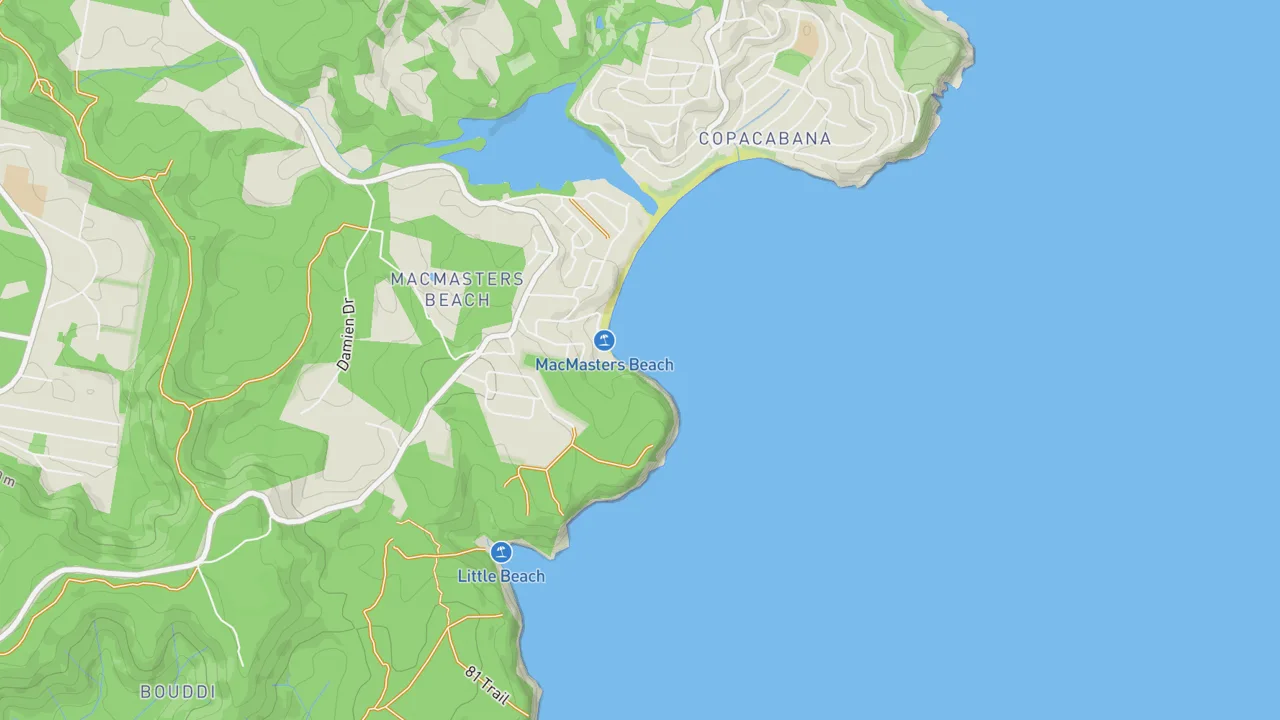 Map showing MacMasters Point