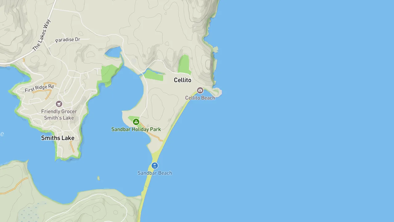 Kaart met Sandbar NSW