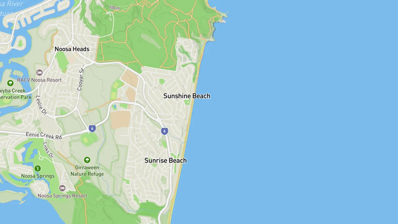 Map showing Sunshine Beach