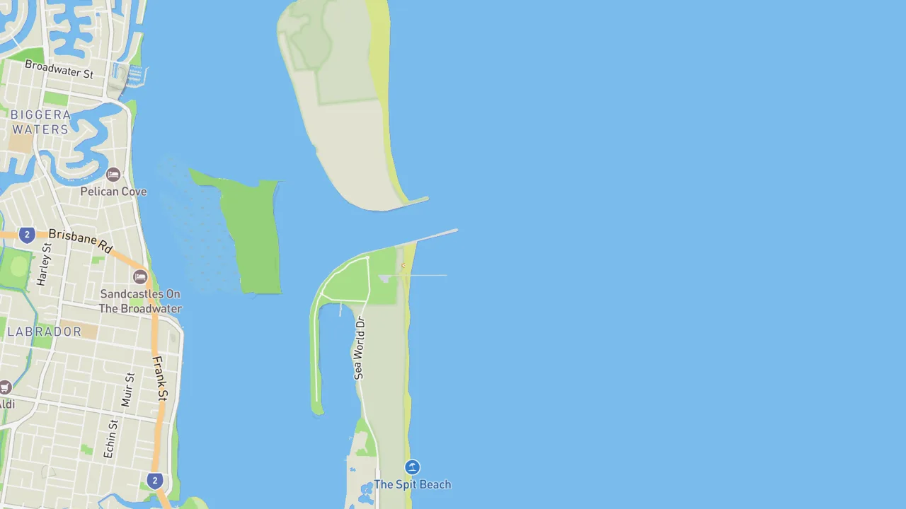 Map showing The Spit