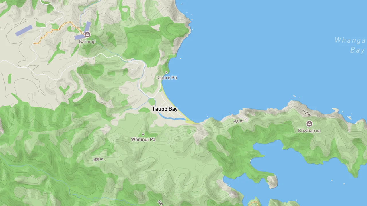 Map showing Taupo Bay