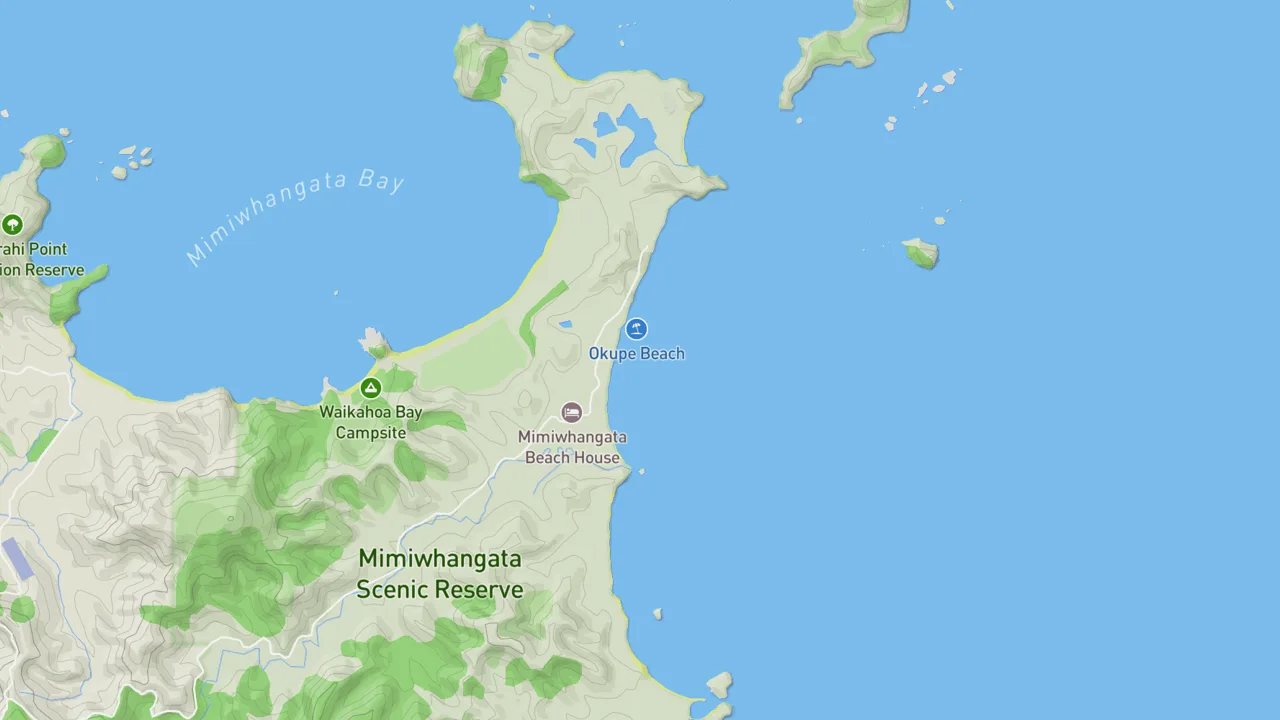 Map showing Mimiwhangata Bay