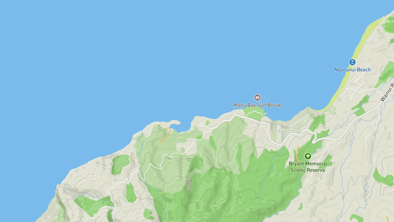 Map showing Whale Bay (Raglan)