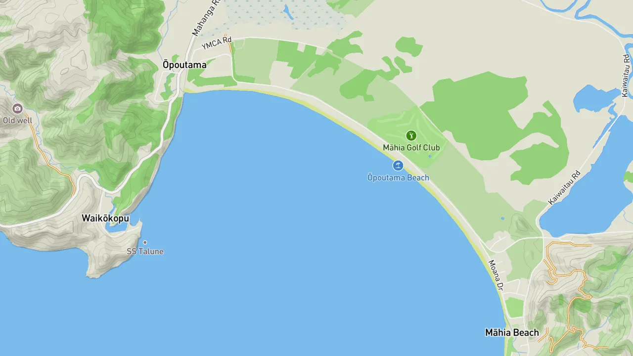 Map showing Opoutama
